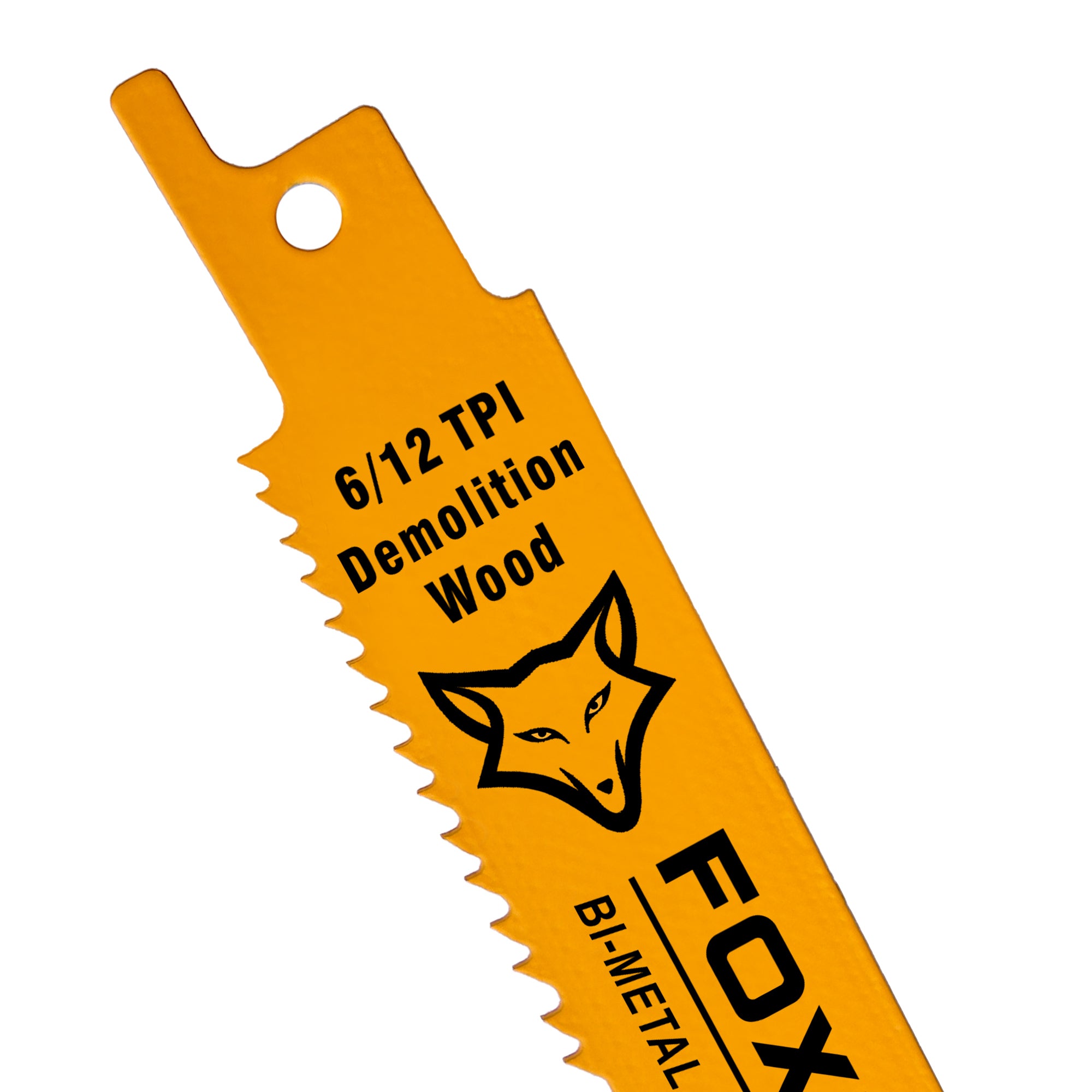 FOXBC 6 Inch 6/12 TPI Demolition Wood Reciprocating Saw Blades for Nail-Embedded, Bi-Metal, 25-Pack