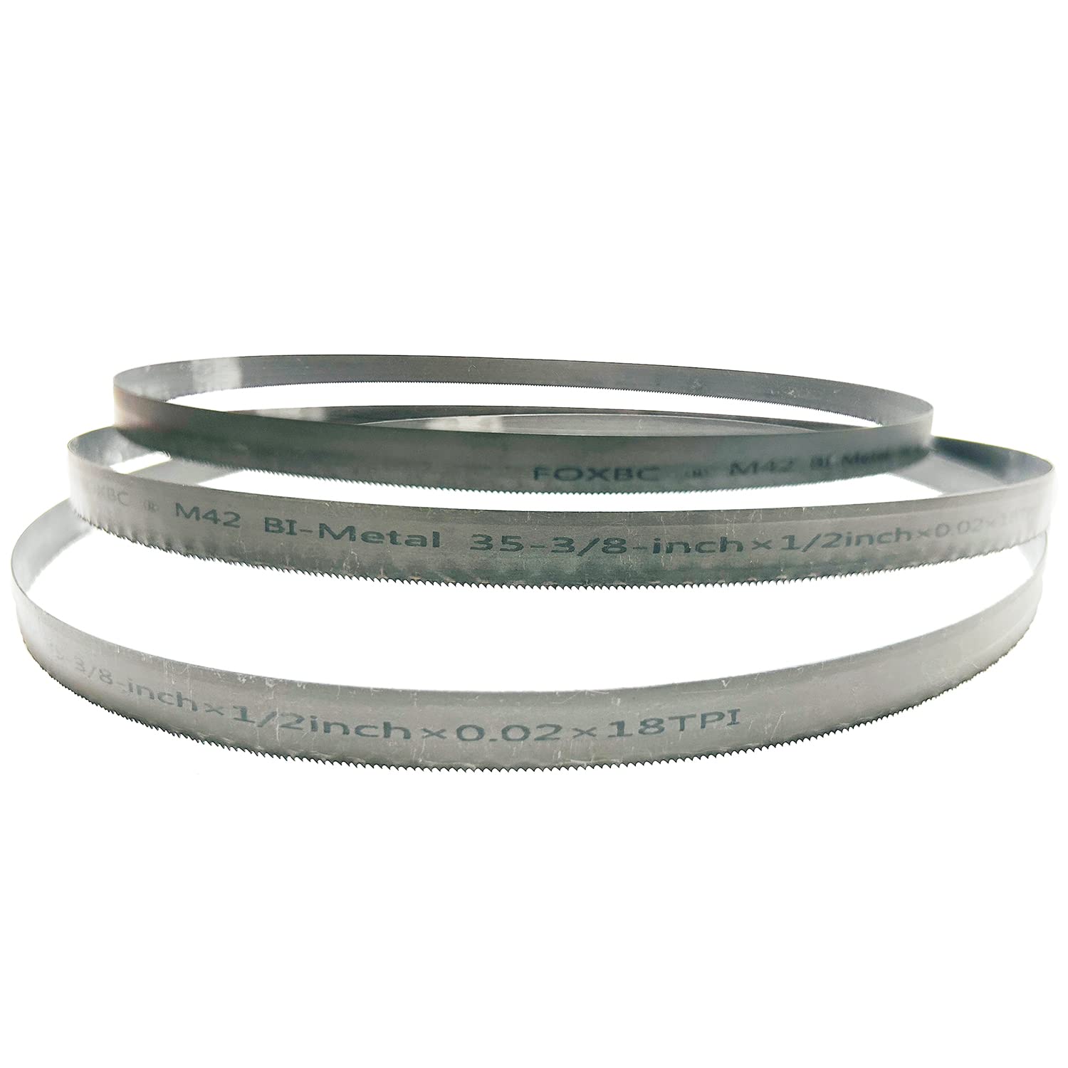FOXBC Hoja de sierra de cinta de 35-3/8 pulgadas 18 TPI para hoja de sierra de cinta portátil Milwaukee 48-39-0529, 35-3/8" x 1/2" x .020" 18 TPI, paquete de 3