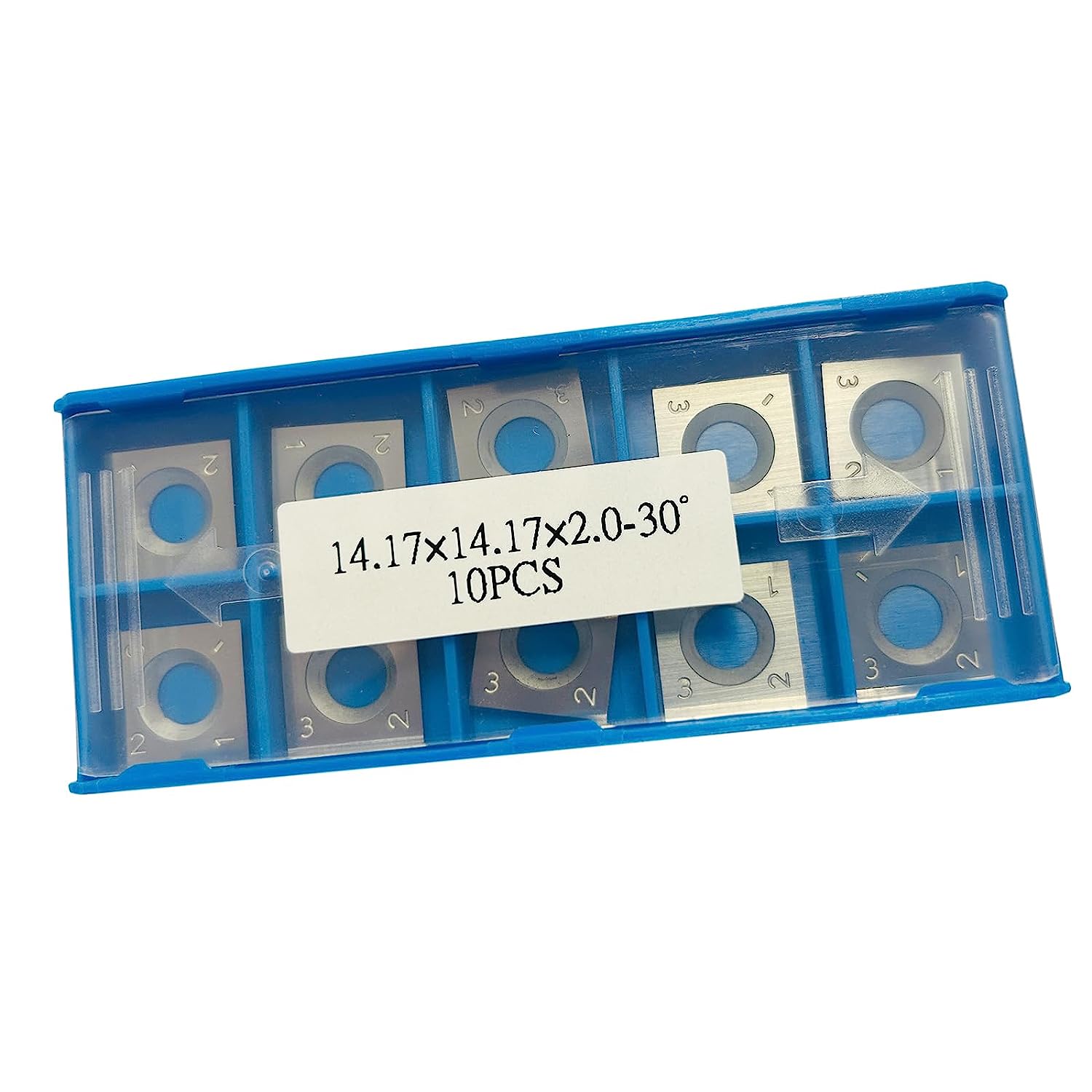 FOXBC Insertos de carburo de 14,17 mm de repuesto para insertos Grizzly T21348 y cepilladora de cabezal de corte en espiral Grizzly 14,17 x 14,17 x 2,5 mm, paquete de 10