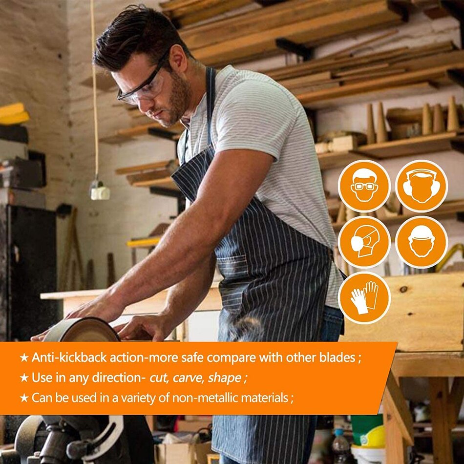 6 Teeth 5 inch Angle Grinder Wood Cutting Wheel Saw Blade Carbide Shaping Disc for Wood Carving Sculpting Shaping Cutting