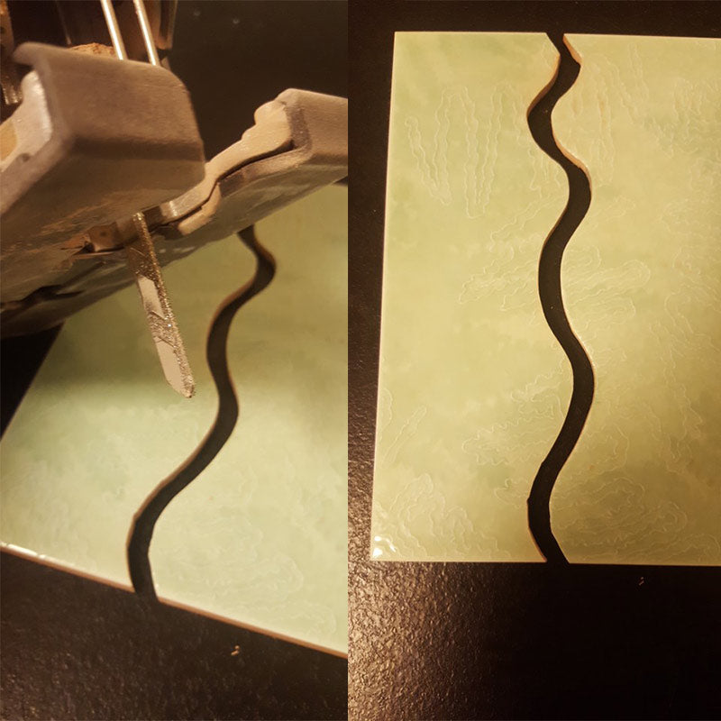 Juego de hojas de sierra de calar con revestimiento de diamante de 4" y 100 mm, vástago en T, paquete de 5