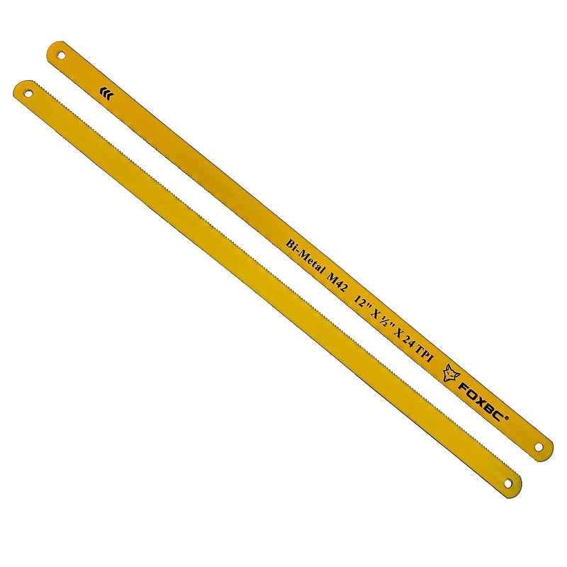 FOXBC Hacksaw Blade 12inch Metal Cutting, 24 TPI, BiMetal M42, 10Pa