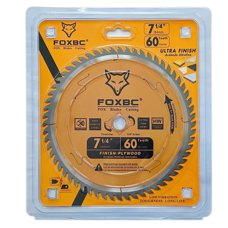 FOXBC Hoja de sierra circular de 7-1/4" de repuesto de 60 dientes para Freud Diablo D0760A D0760X, DeWalt DWA171460