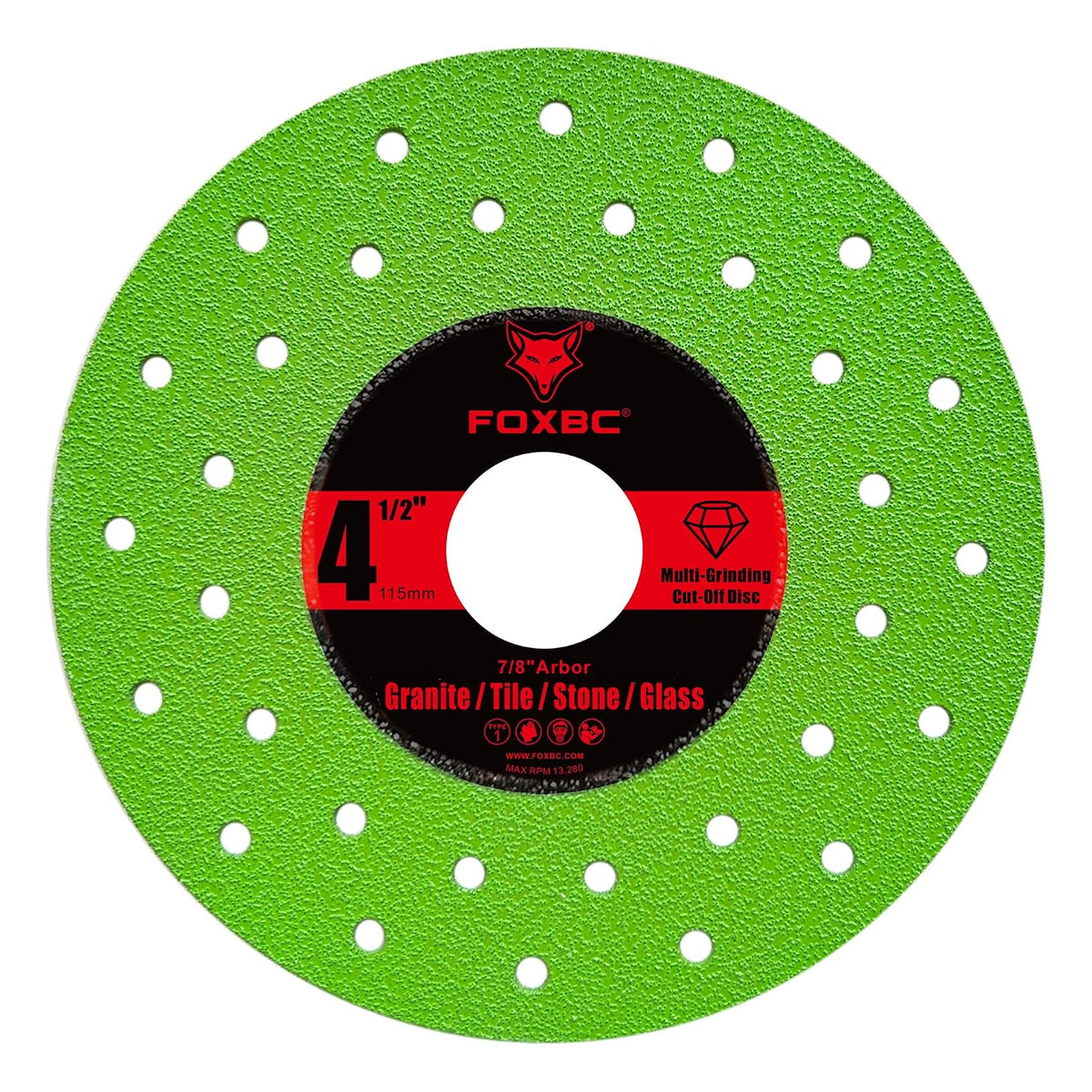 FOXBC 4-1/2 inch Tile Cutter Diamond Saw Blades for Angle Grinder, Multi-Purpose Cut-Off & Grinding Disc for Porcelain, Glass, Ceramic, Marble, Stone, 7/8" Arbor - 3 Pack