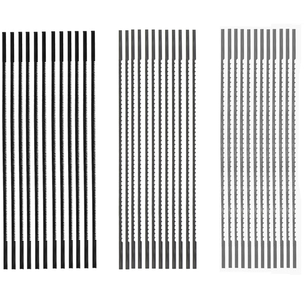 Juego de hojas de sierra de calar de extremo liso de 5 pulgadas, paquete de 36 (28TPI, 12 TPI, 10TPI)