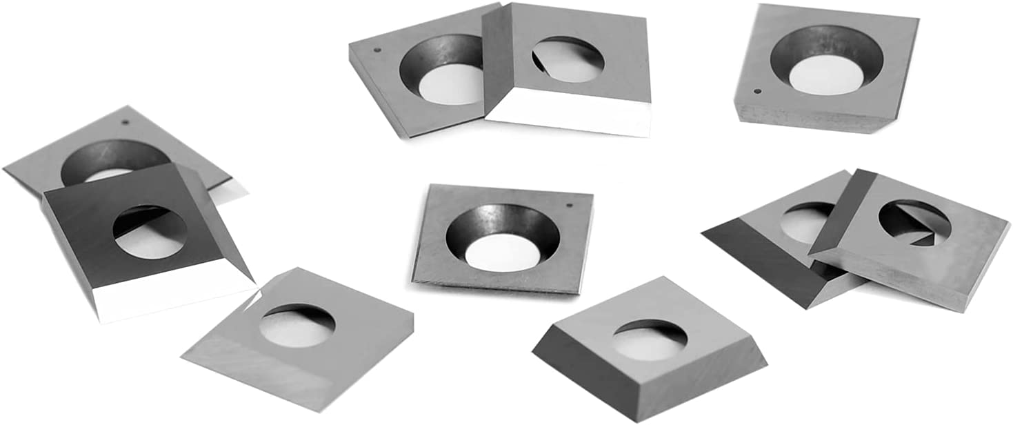 Cuchilla de inserción de carburo de 14,3 mm de 2 filos para cepilladoras Carbatec 14,3 x 14,3 x 2,0 mm-50° 