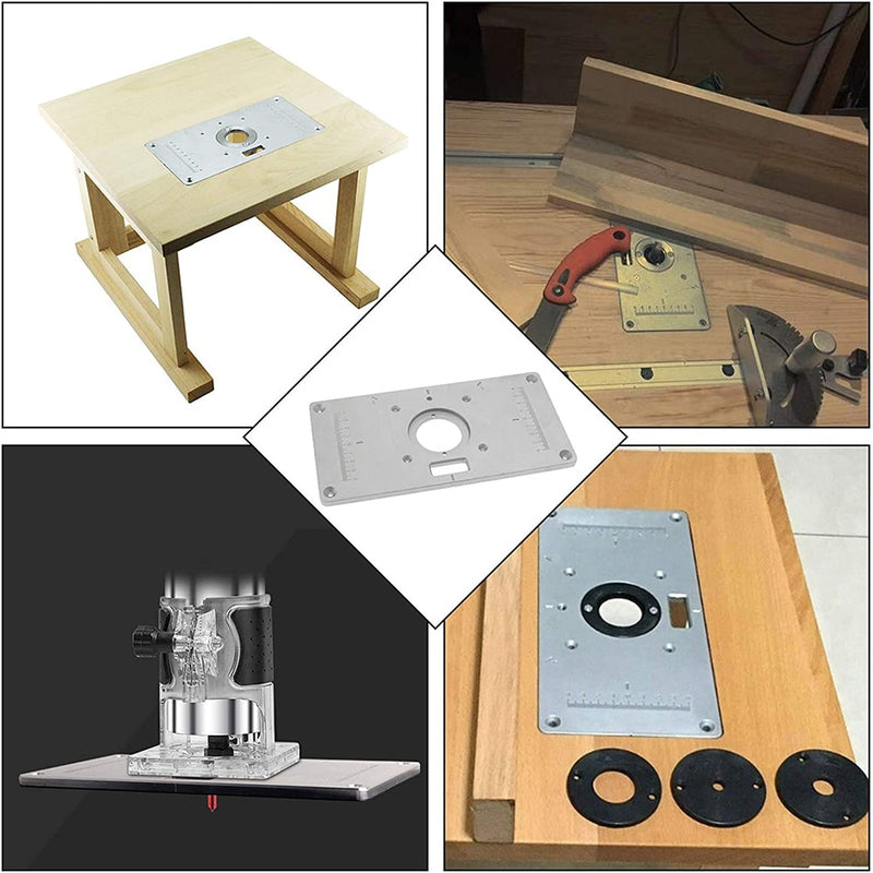 Máquina cortadora de placa de inserción de mesa, enrutador de aluminio, tablero abatible para máquina de grabado de carpintería, bancos con anillo