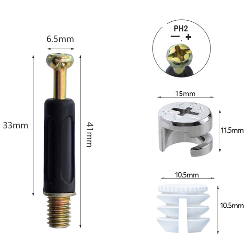 30pcs Log Tenon Wooden Bar 3-in-1 Connector Is Used for Connecting Cabinets, Wardrobes, Furniture and Wooden Boards