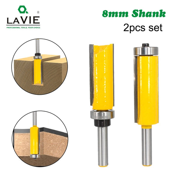 8mm Flush Trim Pattern Router Bit Top & Bottom Bearing Bits Milling Cutter