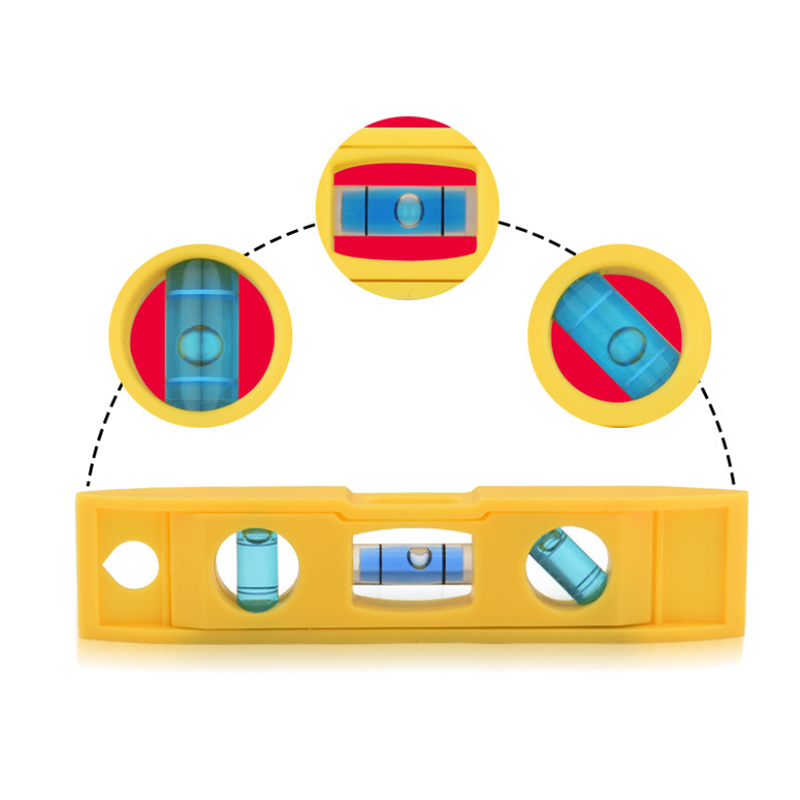 Mini Magnetic Level With 3 Horizontal Bubbles 180 90 45 Degrees 3.74 inch Woodworking Family Decoration Measuring Tool