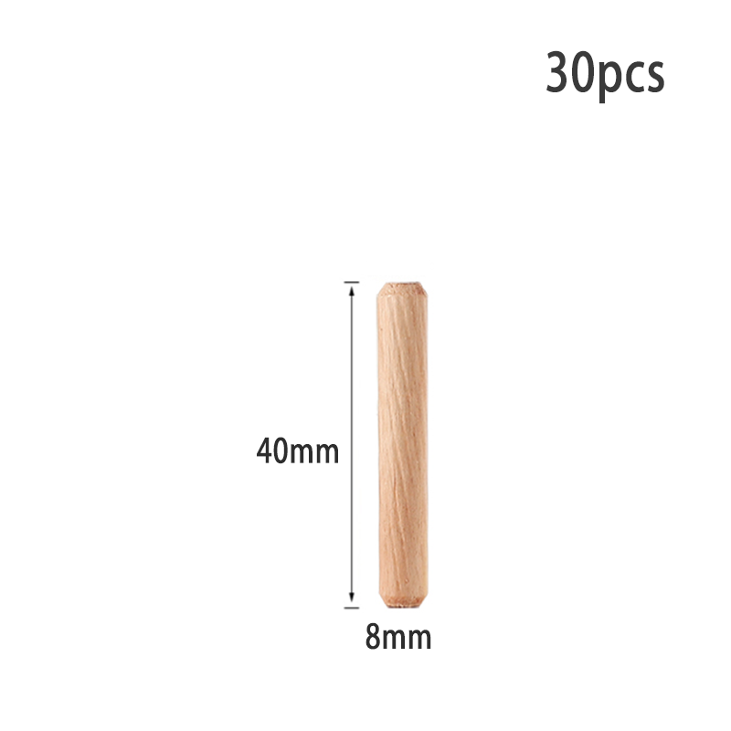 El conector 3 en 1 de barra de madera de espiga de troncos de 30 piezas se utiliza para conectar gabinetes, guardarropas, muebles y tablas de madera