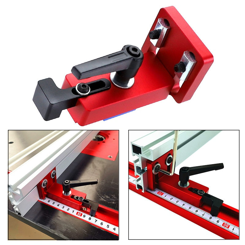 45 Type Aluminum Alloy Miter Track Stop T-Tracks Chute Stopper Limiter Frosted Surface Anodized for Woodworking Workbench