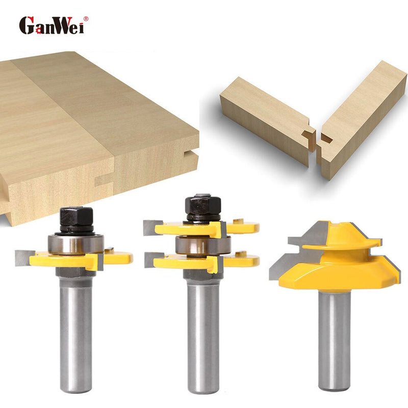 Fresas para carpintería de 1/4 ''y 12mm, accesorios de grabado CNC, máquina enrutadora de madera, brocas, herramientas de carpintería, 3 uds.