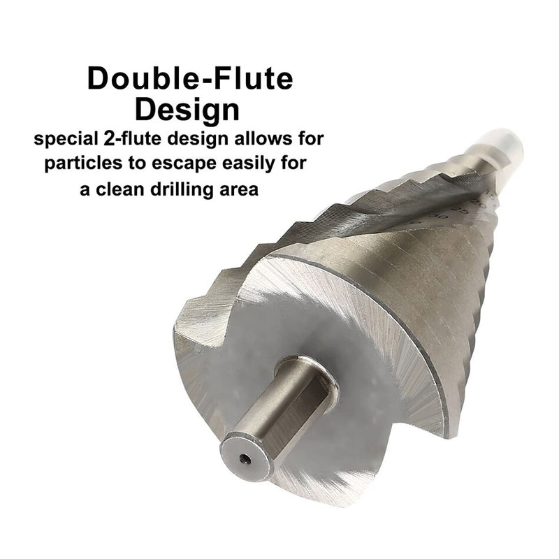 6-60mm Spiral Groove Step Drill Bit HSS Titanium Plating 12 Steps Hole Cutter Stepped for Aluminium Metal Wood PVC