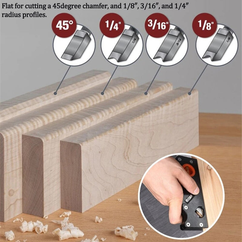 Cuchilla de recorte de madera multifuncional, herramientas manuales para carpintería, biselado biselado de 45 grados, borde de cepillado de acero al carbono