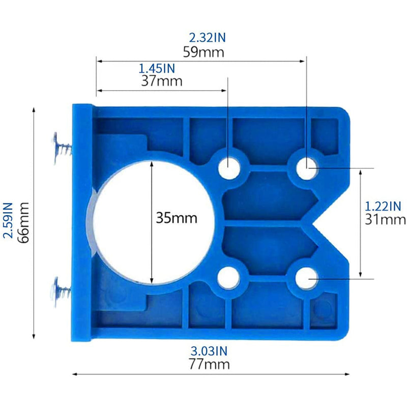 Guía de perforación de orificios de bisagra de 35mm, localizador, guía de perforación de orificios de bisagra, herramienta de instalación de bisagras para puertas de muebles de madera y gabinetes