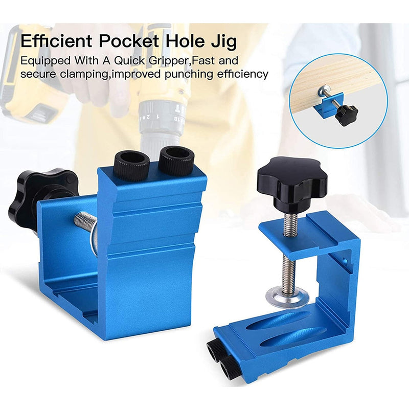 Inclined Hole Drilling Pocket Hole Jig Kit Dowel Drill Joinery Screw Kit Woodworking Guides Joint Angle Tool Locator