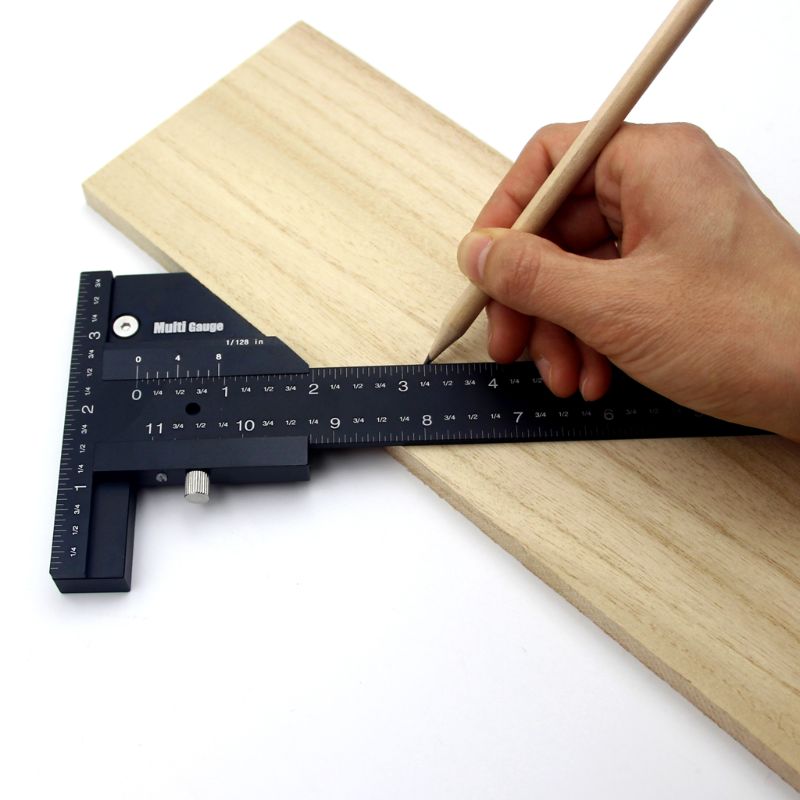 Regla en forma de T de 280 mm Regla de marcado multifuncional Medidor de medición Herramienta de medición de carpintería