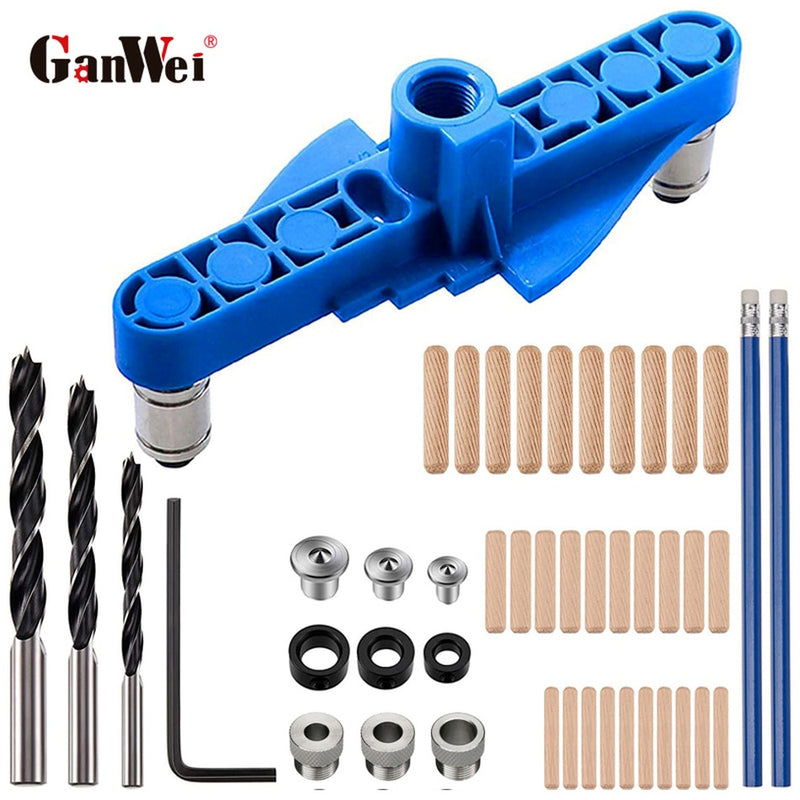 Center Scriber Self Centering Drilling Guide Dowel Jig Kit Vertical Pocket Hole Center Line Positioning Woodworking Tool