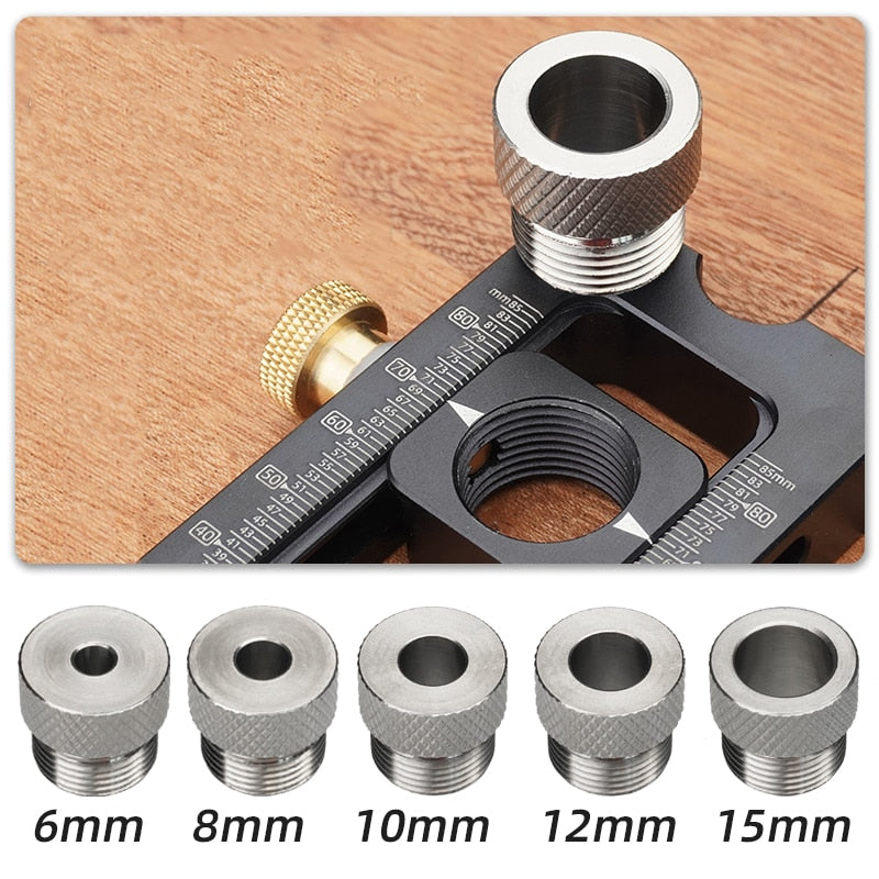Screw Jig 2 in 1 Adjustable Woodworking Drilling Puncher Locator Dowel Drill Guide Kit for Bed Cabinet Screws Punch Locator