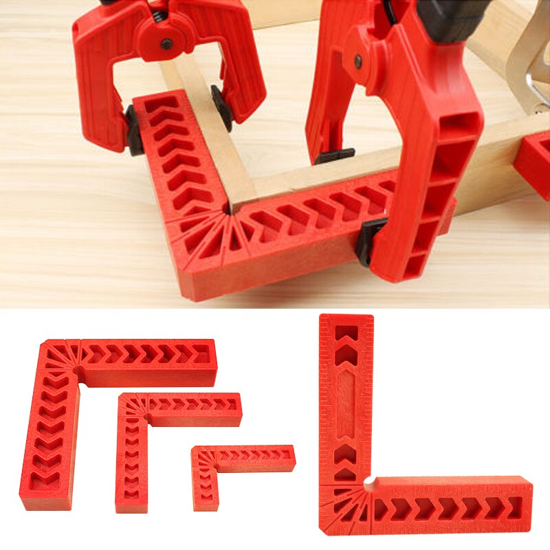 90 Degree Right Angle Clip 3in 4in Wooden Board Fixing Device Plastic Square Fixing Angle Ruler Clip Woodworking Tools