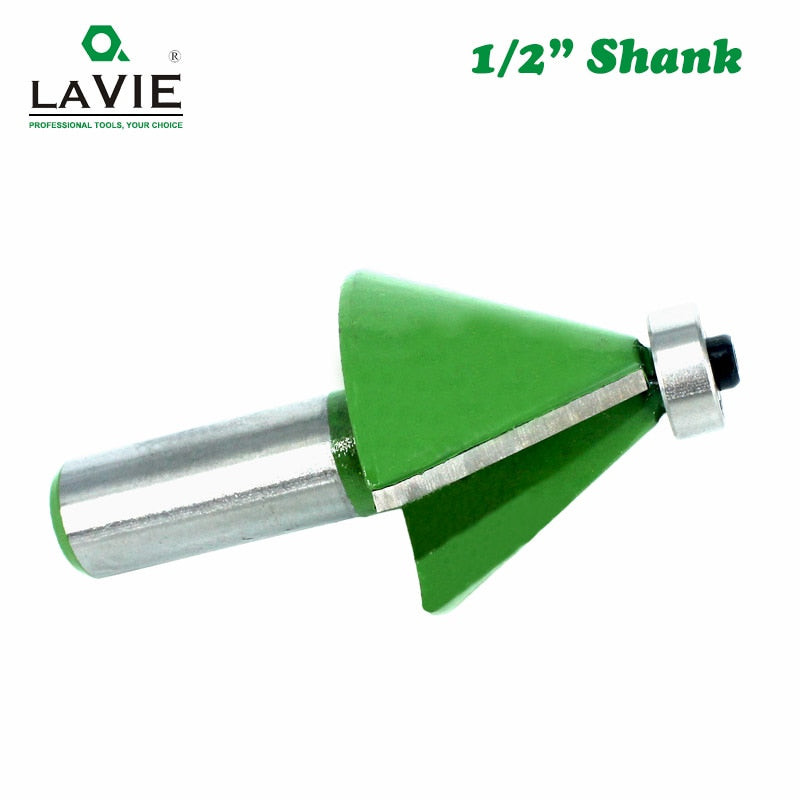 1pc 12MM 1/2" Shank Chamfer Router Bit 11.25 15 22.5 30 45 Degree Milling Cutter for Wood Machine