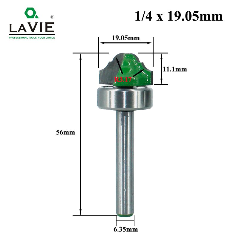 1pc 6.35mm Shank Double Roman Ogee Edging Router Bit Bearing Wood Line Knife Milling Cutter