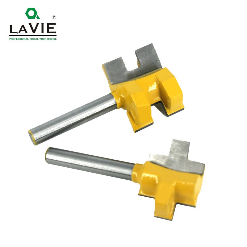 2pcs 1/4 Shank Carving Knife Square Tooth T-Slot Tenon Milling Cutter Router Bits for Wood Tool Woodworking