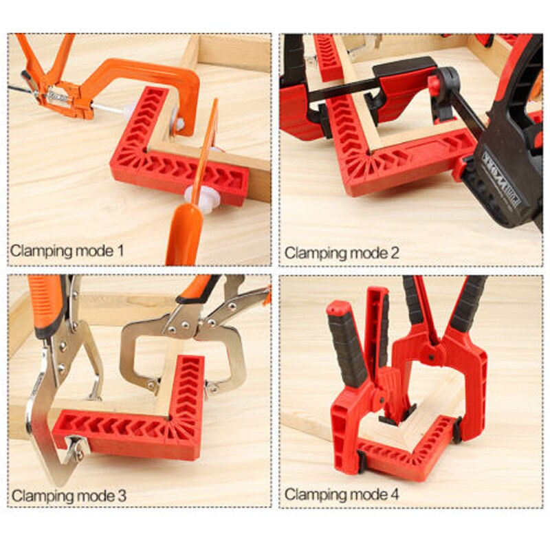 90 Degree Right Angle Clip 3in 4in Wooden Board Fixing Device Plastic Square Fixing Angle Ruler Clip Woodworking Tools
