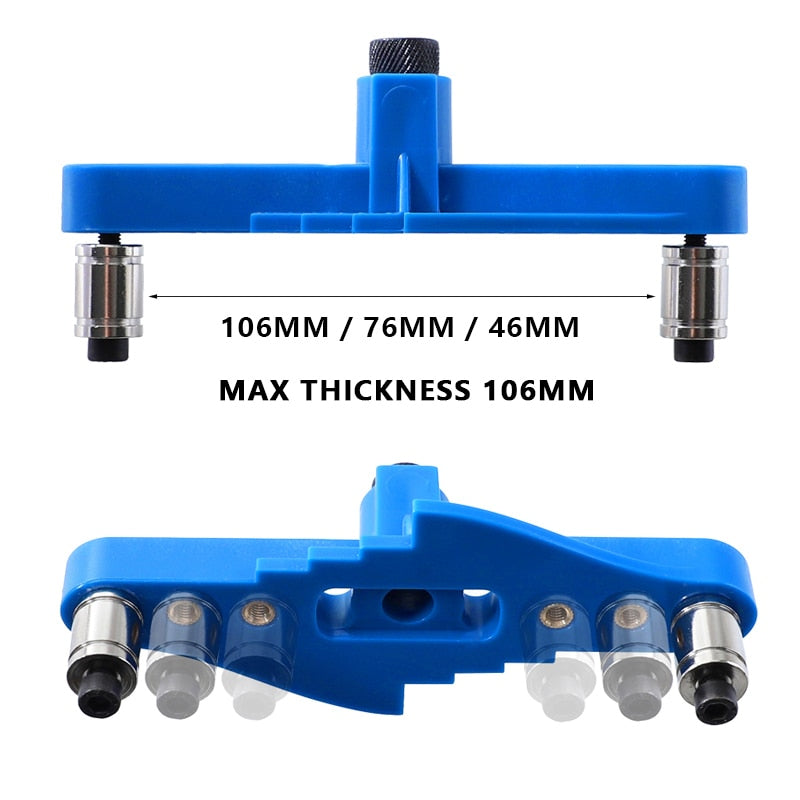 Plantilla de agujero de bolsillo ajustable, trazador autocentrante, guía de perforación, posicionador, perforadora, herramienta de carpintería, 6/8/10mm