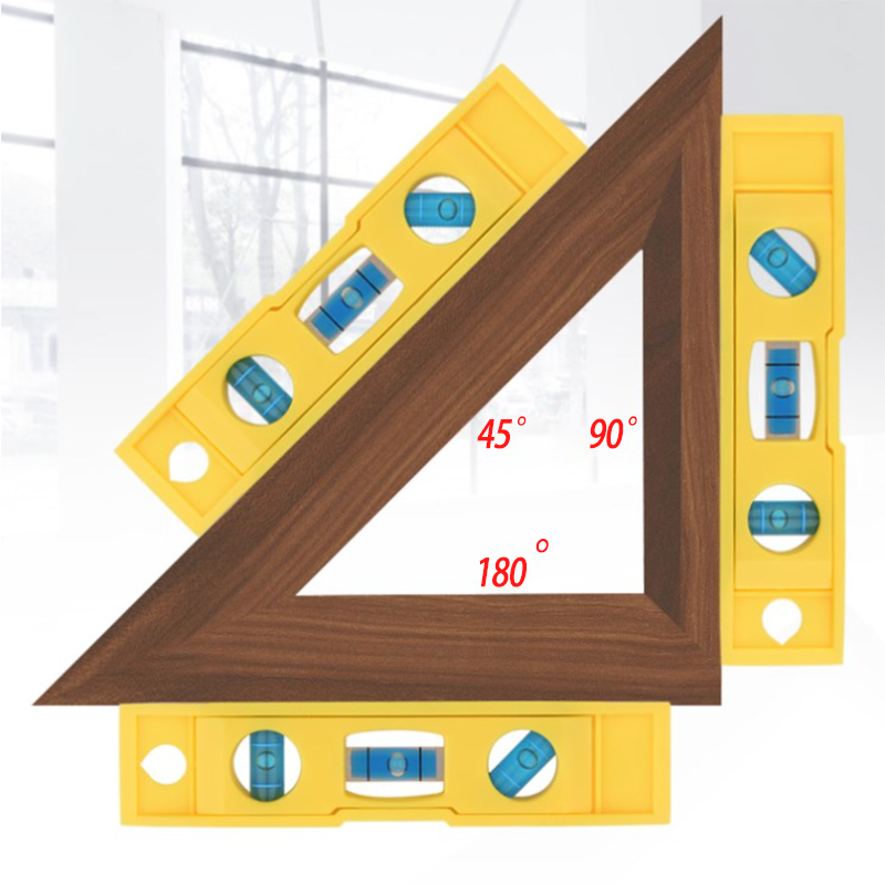 Mini Magnetic Level With 3 Horizontal Bubbles 180 90 45 Degrees 3.74 inch Woodworking Family Decoration Measuring Tool