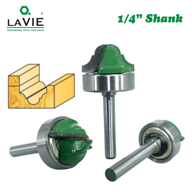 1pc 6.35mm Shank Double Roman Ogee Edging Router Bit Bearing Wood Line Knife Milling Cutter