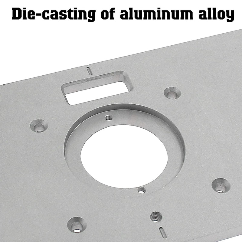 Aluminum Router Table Insert Plate Trimming Machine Flip Board for Woodworking Engraving Machine Benches with Ring
