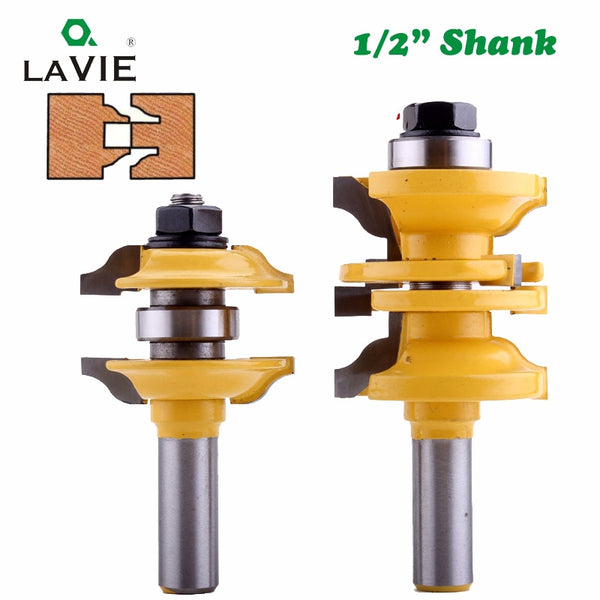 2 uds 12mm 1/2 "vástago de entrada y puerta Interior Ogee Router Bit juego de fresas combinadas para máquina de carpintería de madera