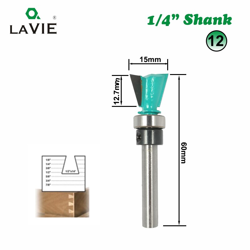 1pc 1/4" Shank Wood Router Bit Straight T V Flush Trimming Cleaning Round Corner Cove Box Bits Milling Cutter