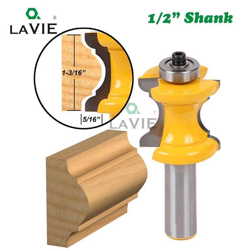 Fresas de radio cóncavo de 12MM y 1/2 ", cortador de brocas de enrutador de moldura de línea de columna convexa, 1 ud.