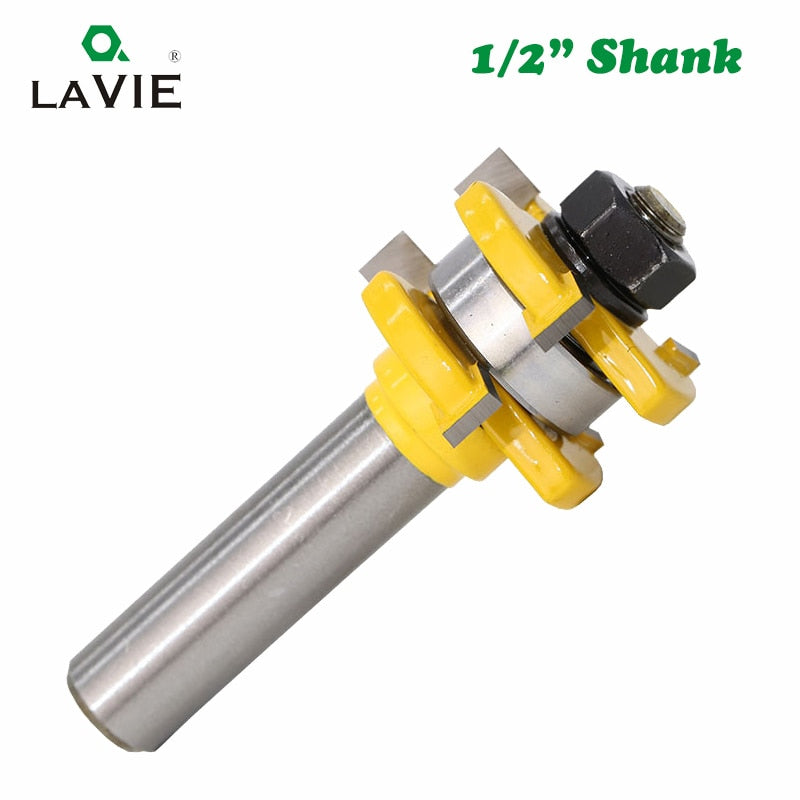 1/2 Shank 12mm Milling Cutters Router Bit Tongue & Groove 3 Teeth T-shape for Wood Milling Cutter Set
