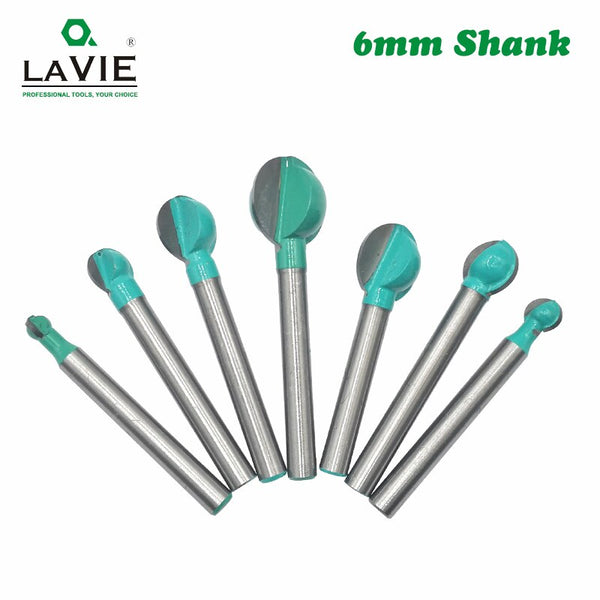 6mm Shank Ball Nose Round Carving Bit Cove CNC Milling Bit Radius Core Tungsten Carbide Router Bit for MC06003