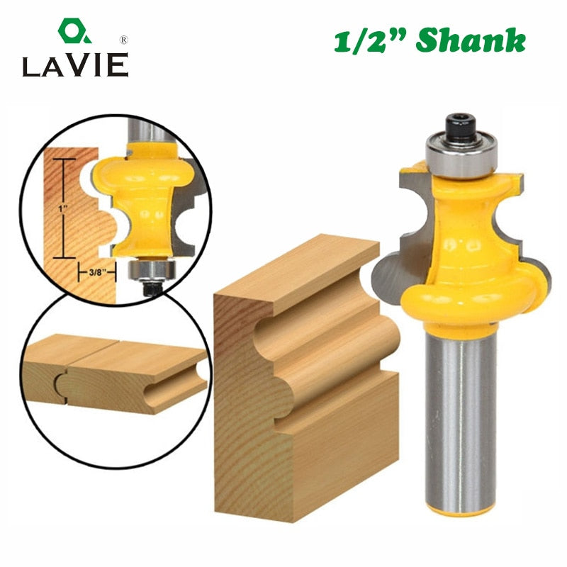 1pc 12mm 1/2" Shank Bead Molding Router Bit Flute & Beading Line Woodworking Tenon Milling Cutter for Wood Tools
