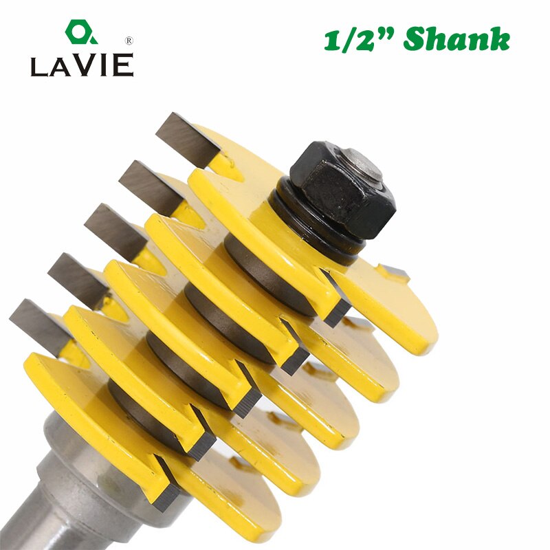 12MM 1/2" Shank 3 Teeth Box Finger Joint Router Bit Adjustable Woodworking Milling Cutter for Wood Hobbing Bits