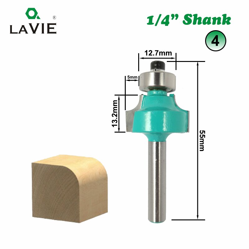 Broca enrutadora de madera con mango de 1/4 ", corte recto para TV, limpieza de esquina redonda, caja de brocas, fresa, 1 ud.