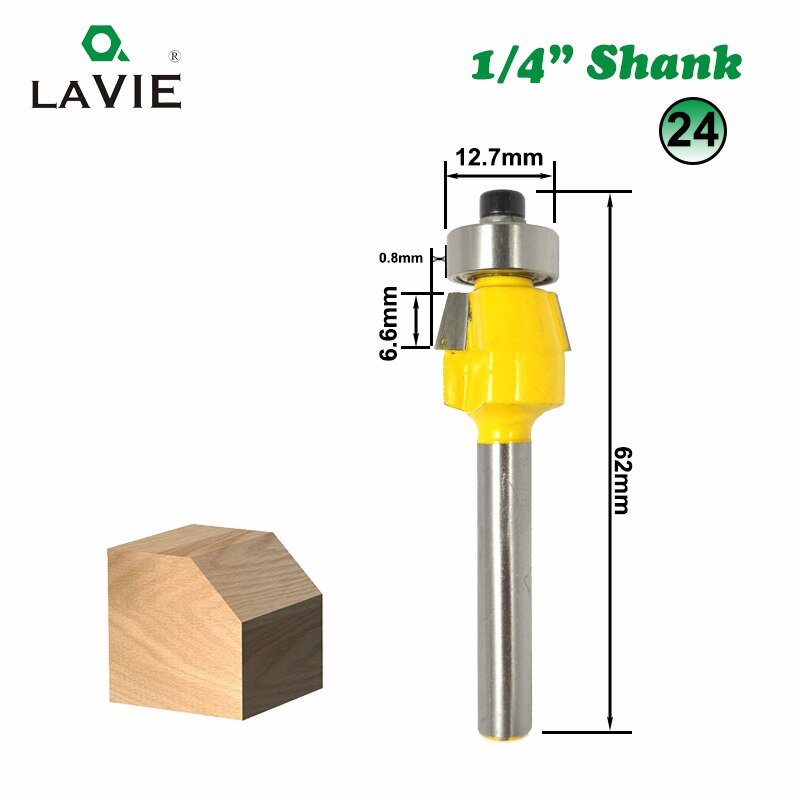 Broca enrutadora de madera con mango de 1/4 ", corte recto para TV, limpieza de esquina redonda, caja de brocas, fresa, 1 ud.