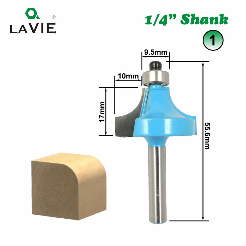 1pc 1/4" Shank Wood Router Bit Straight T V Flush Trimming Cleaning Round Corner Cove Box Bits Milling Cutter