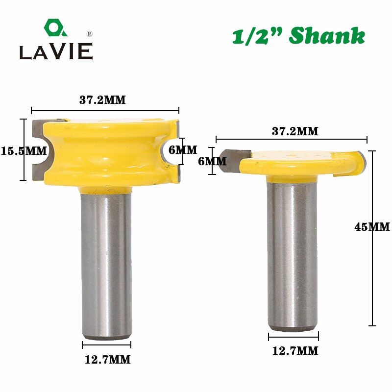 Juego de brocas para enrutador de cuentas y flauta de canoa con vástago de 12mm y 1/2 ", aleación de tungsteno y cobalto para cortador de madera, 2 uds.