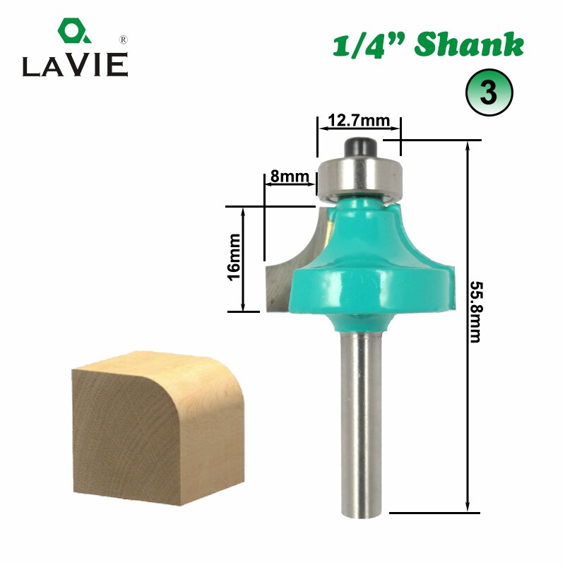 Broca enrutadora de madera con mango de 1/4 ", corte recto para TV, limpieza de esquina redonda, caja de brocas, fresa, 1 ud.