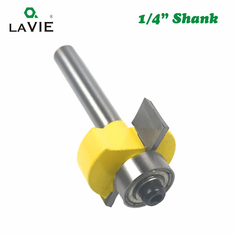 1pc 1/4 Inch Shank T Type Bit with Bearing Slotting Router Bit Milling Cutter T Slot Rabbeting Woodwork Tools