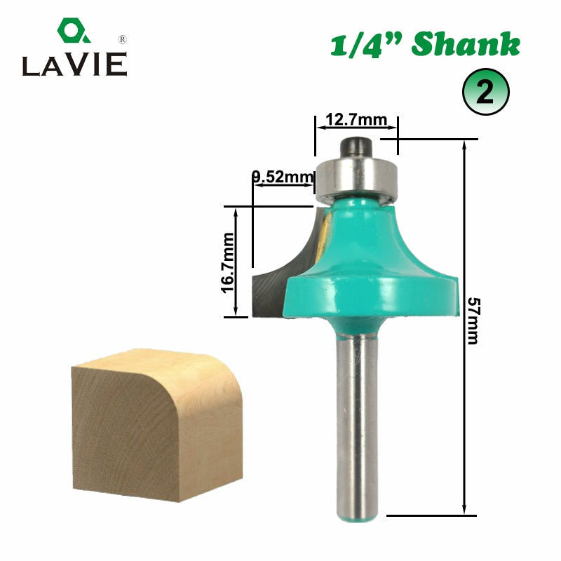 1pc 1/4" Shank Wood Router Bit Straight T V Flush Trimming Cleaning Round Corner Cove Box Bits Milling Cutter