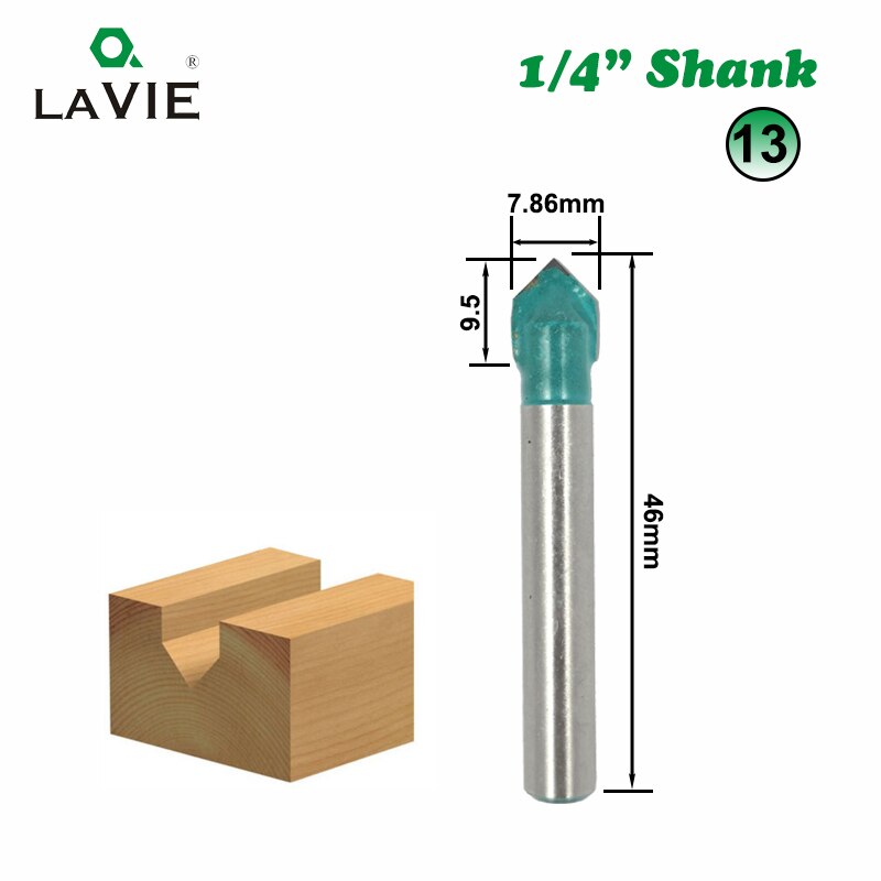 1pc 1/4" Shank Wood Router Bit Straight T V Flush Trimming Cleaning Round Corner Cove Box Bits Milling Cutter