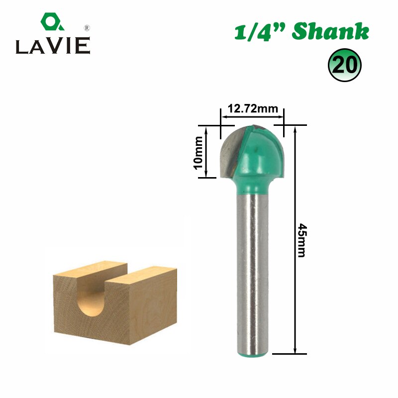 1pc 1/4" Shank Wood Router Bit Straight T V Flush Trimming Cleaning Round Corner Cove Box Bits Milling Cutter