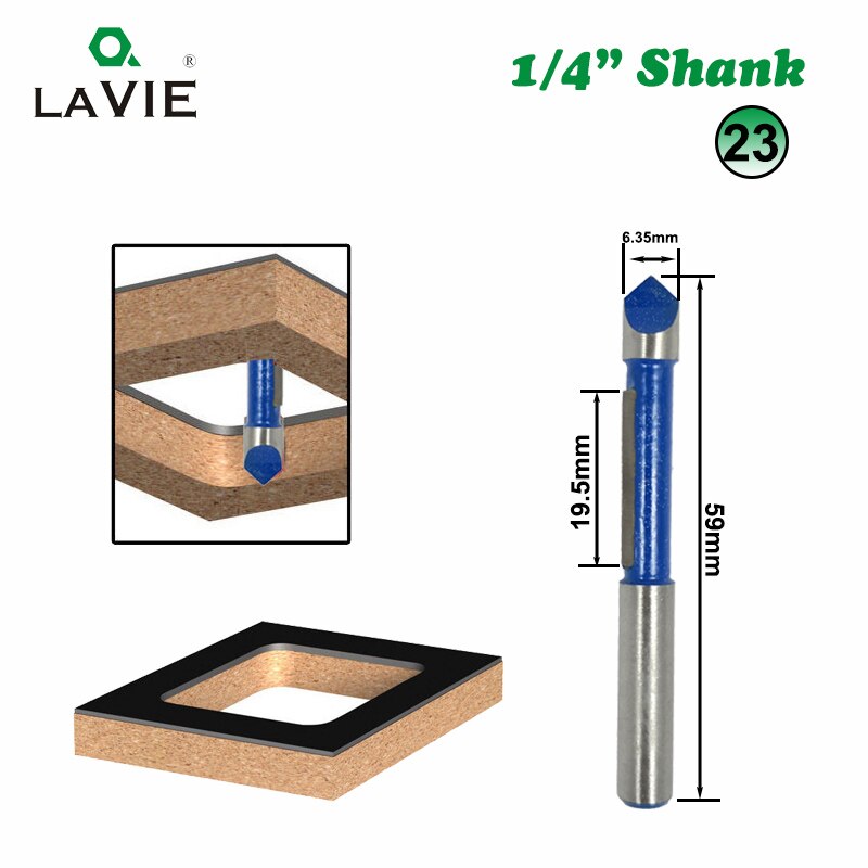 1pc 1/4" Shank Wood Router Bit Straight T V Flush Trimming Cleaning Round Corner Cove Box Bits Milling Cutter